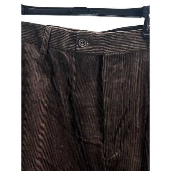 Vertical Sport Mens Brown Corduroy Flat Front Classic Fit Pants Sz 42x32 Retro - Picture 11 of 16